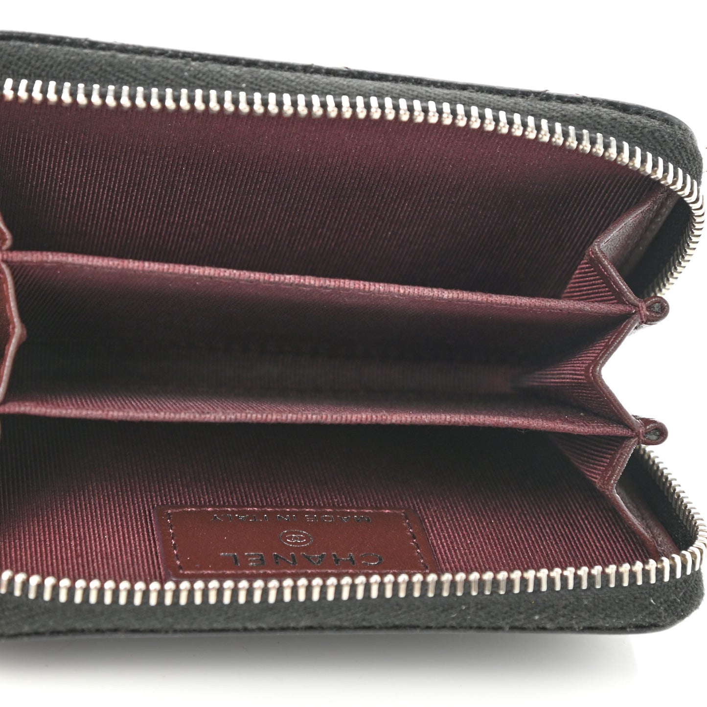 Caviar Quilted Classic Zipped Coin Purse Black