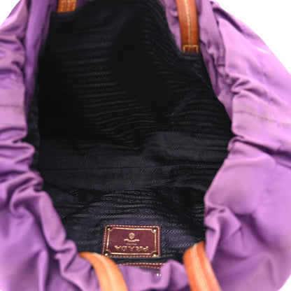 Prada Tessuto Nylon Jacquard Logo Drawstring Tote Viola 5 of 10