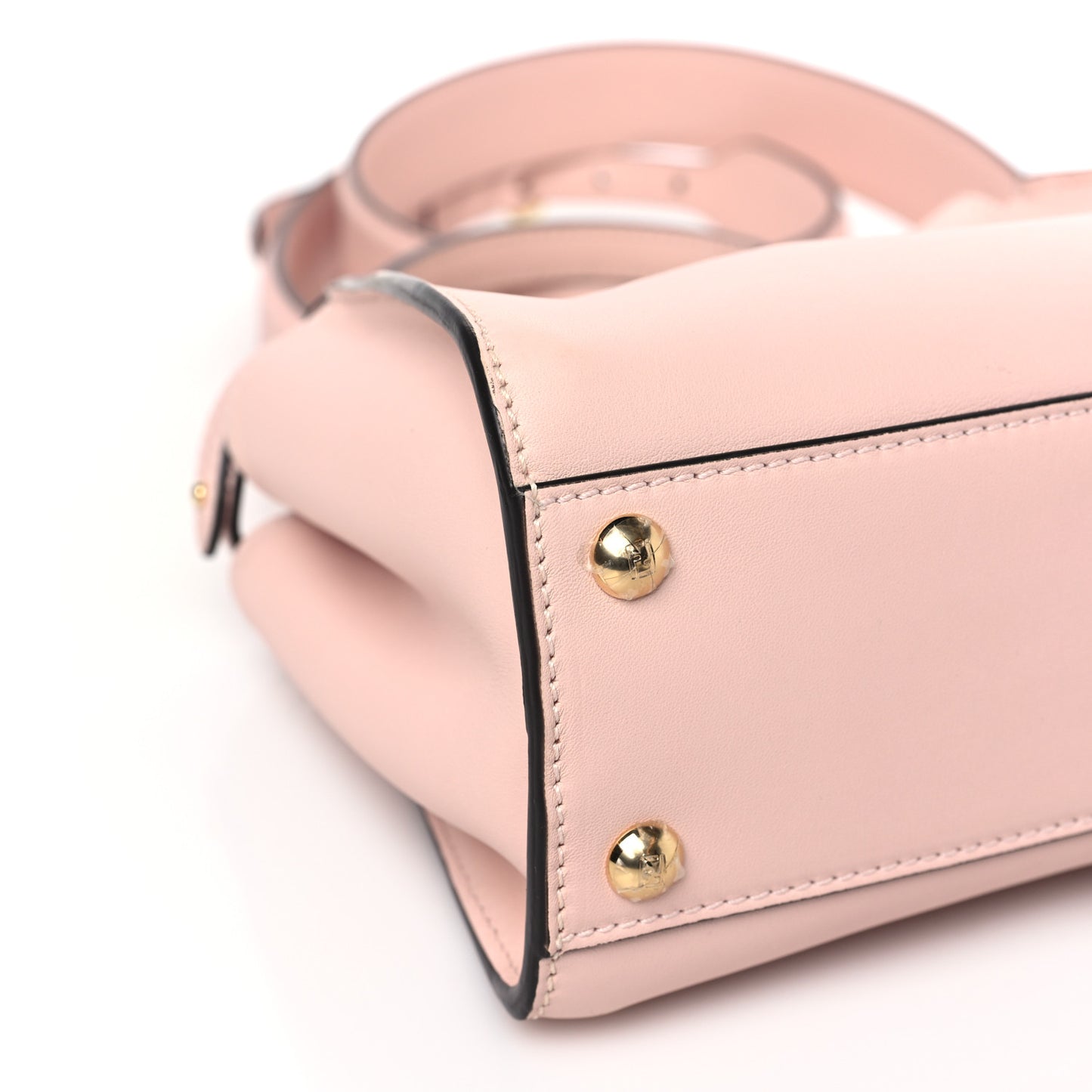 Vitello Seta Canvas FF Embroidered Mini Peekaboo Iconic Satchel Rosa Confetto