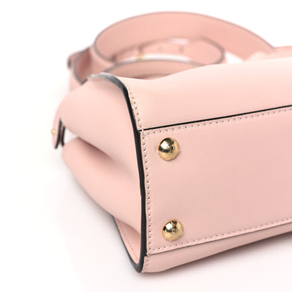 Fendi Vitello Seta Canvas FF Embroidered Mini Peekaboo Iconic Satchel Rosa Confetto 9 of 10