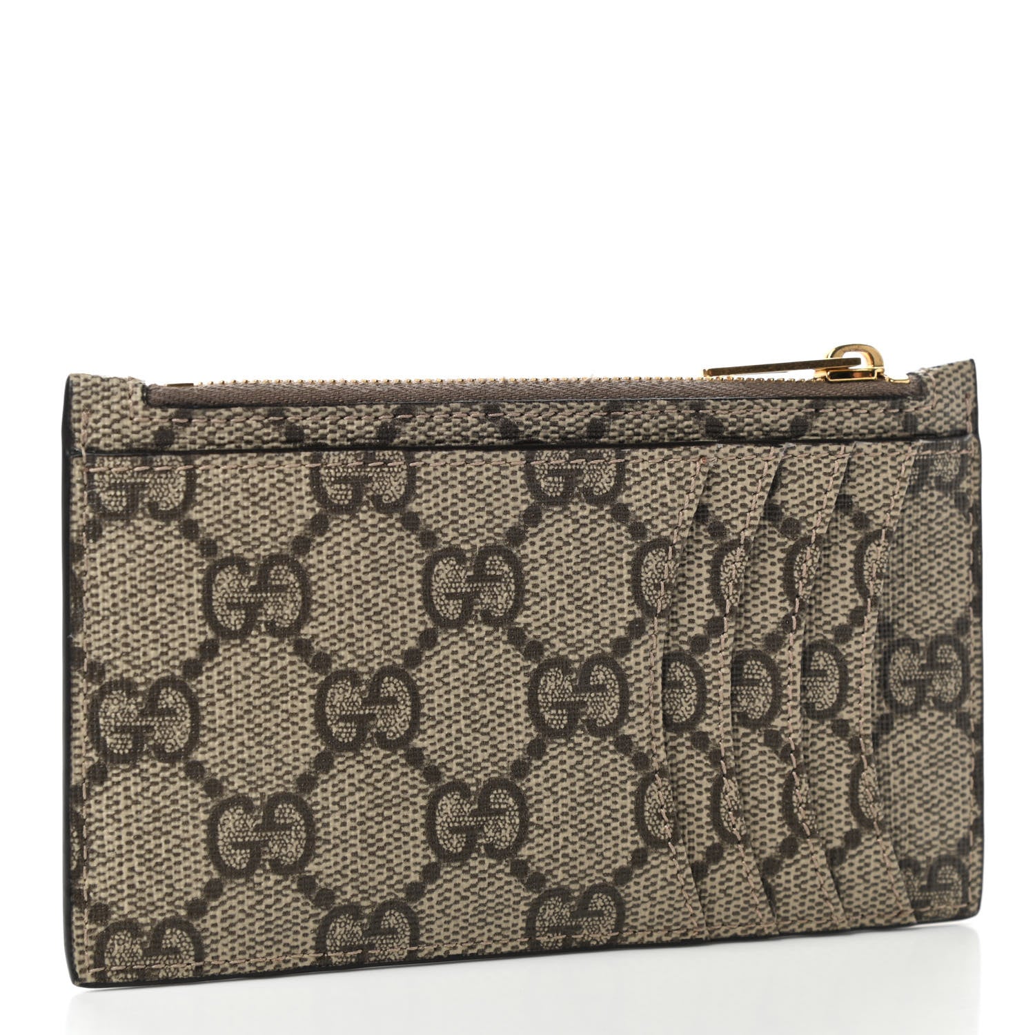 Gucci X BALENCIAGA GG Supreme Monogram Zip Card Case Beige Ebony 3 of 8