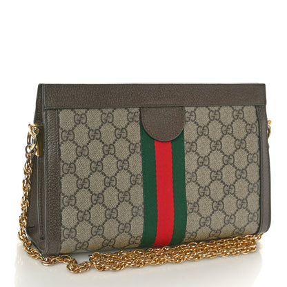 Gucci GG Supreme Monogram Web Small Ophidia Chain Shoulder Bag Brown 3 of 10