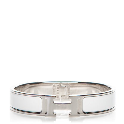 Hermes Enamel Narrow Clic Clac H Bracelet PM White 1 of 5