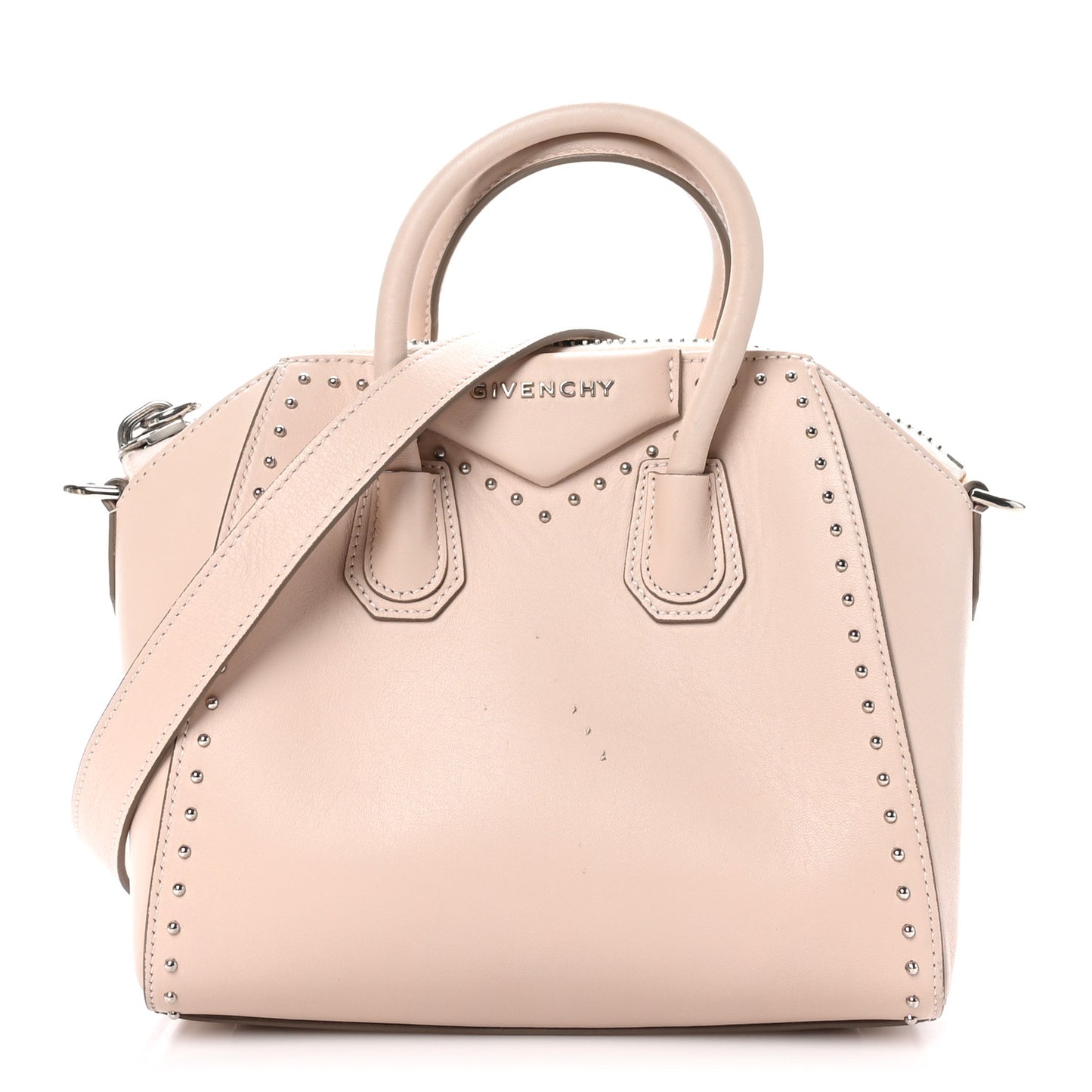 Calfskin Small Studded Antigona Beige Buff