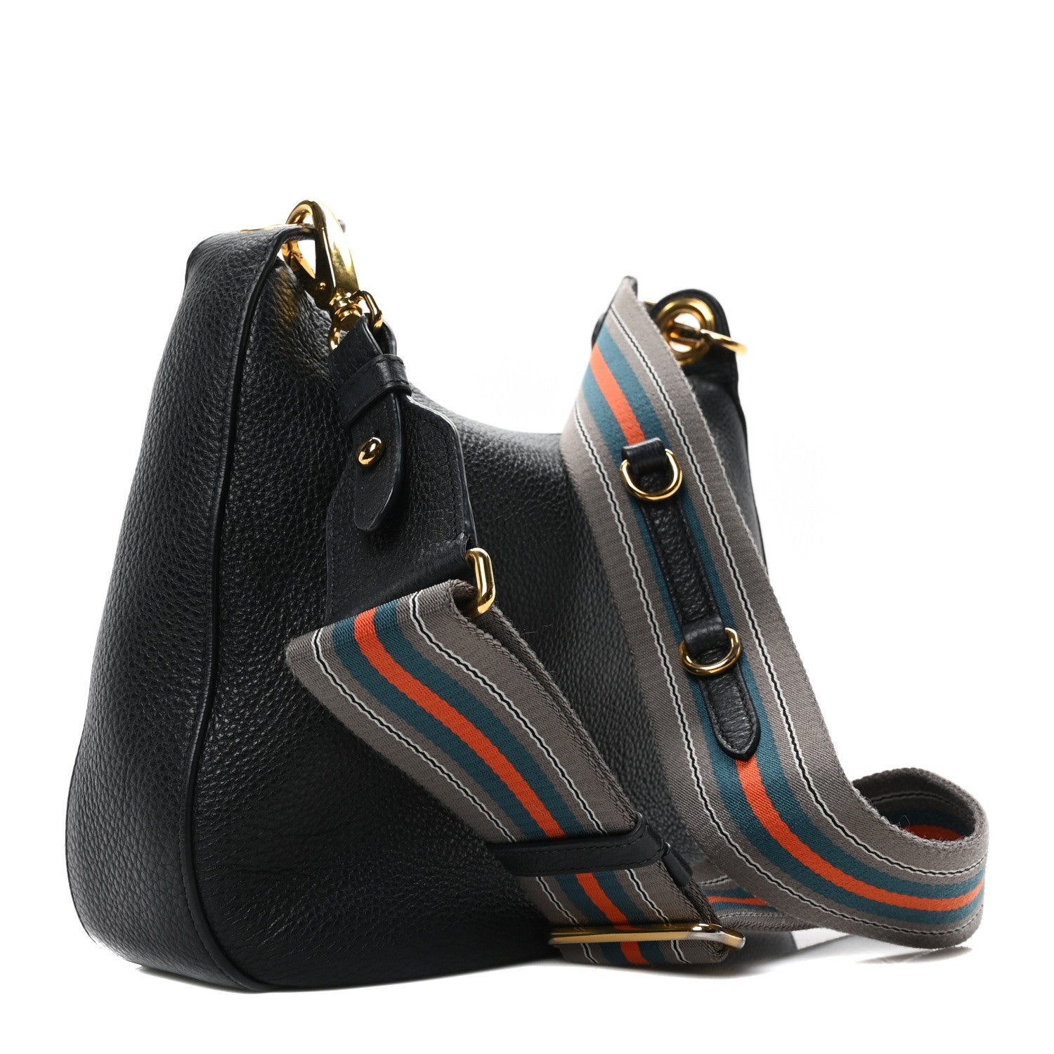 Prada Vitello Phenix Zippered Messenger Hobo Black 3 of 9