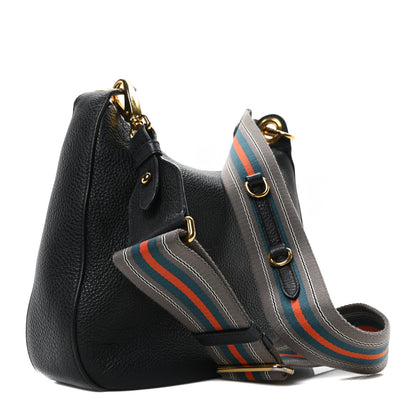 Prada Vitello Phenix Zippered Messenger Hobo Black 3 of 9
