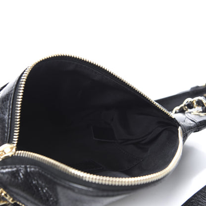 Chanel Crumpled Glazed Lambskin Quilted Waist Bag Fanny Pack Black 5 of 10