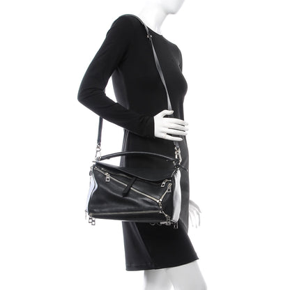 Loewe Calfskin Zipper Puzzle Bag Black 2 of 8