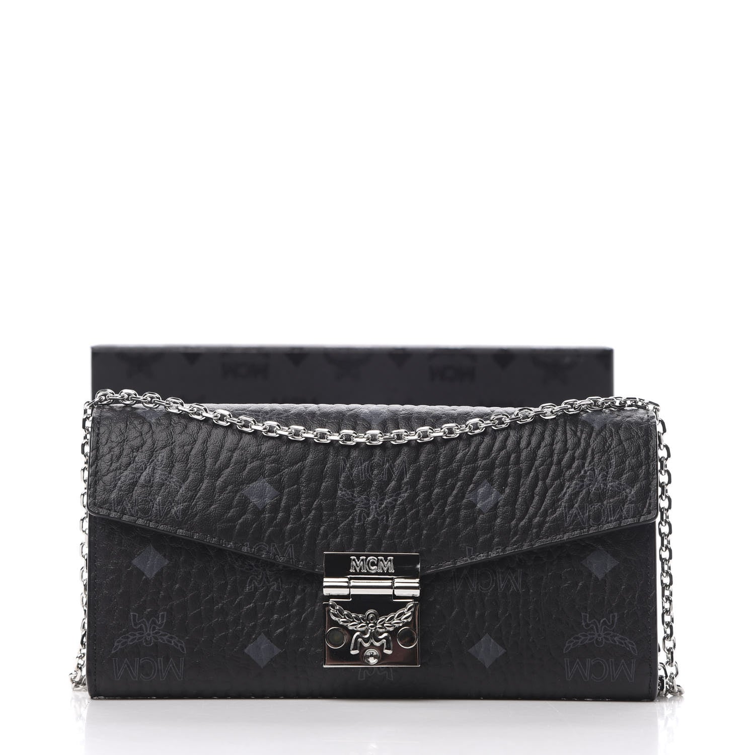 MCM Visetos Large Patricia Wallet On Chain Black 11 of 11