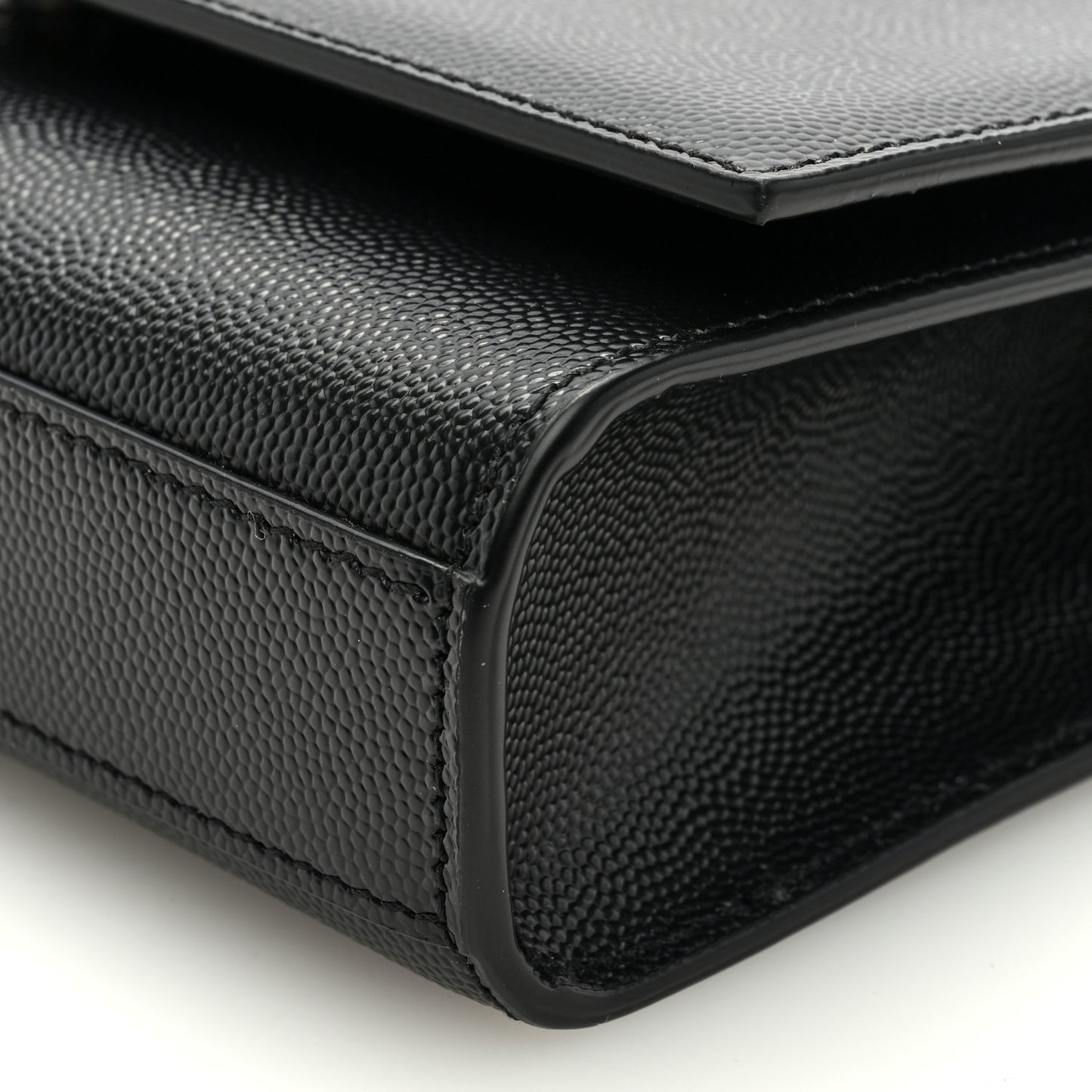 SAINT LAURENT Grain De Poudre Small Monogram Kate Satchel Black