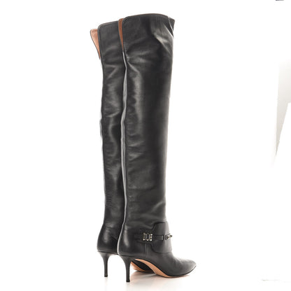 Valentino Garavani Calfskin Rockstud Over The Knee Boots 40.5 Black 4 of 11