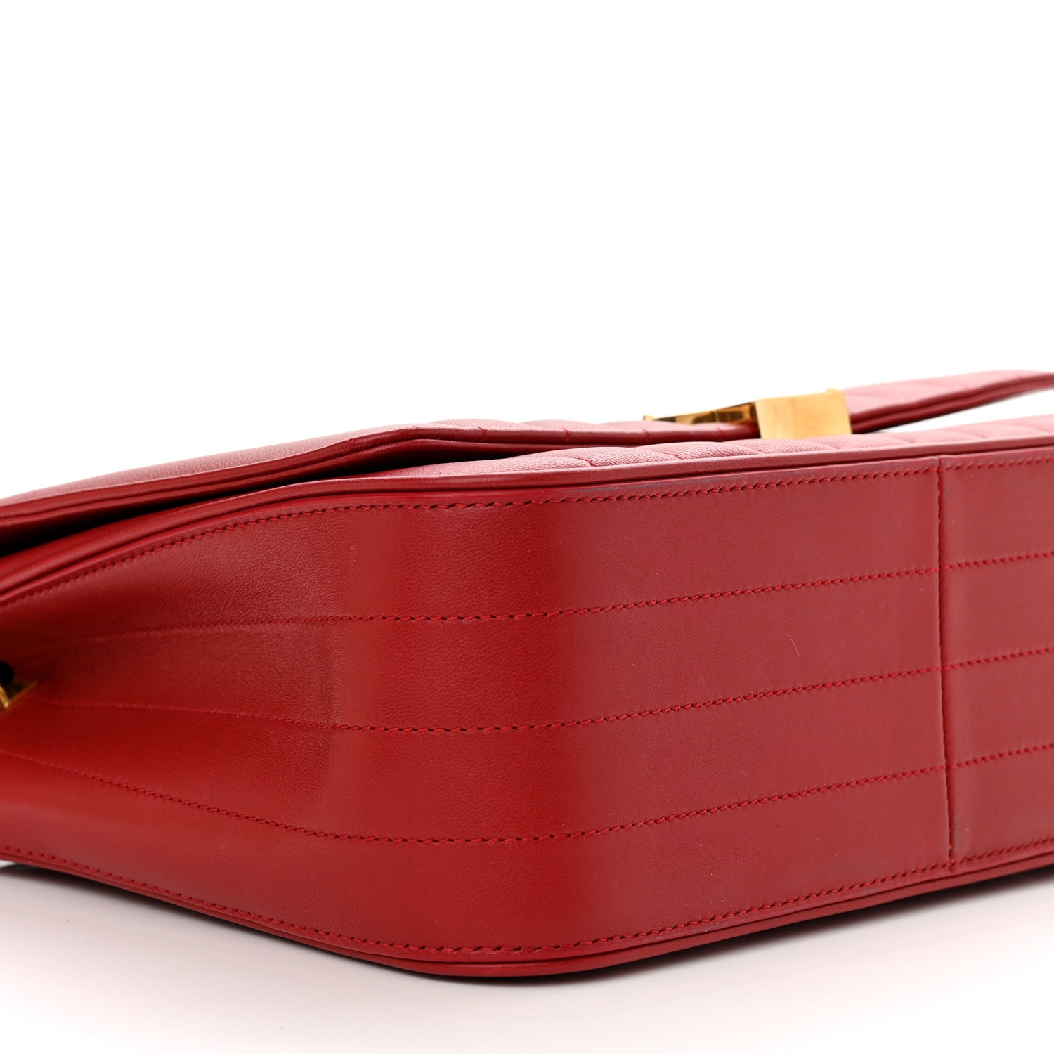 Saint Laurent Lambskin Matelasse Monogram Large Vicky Chain Bag Rouge Eros 10 of 12