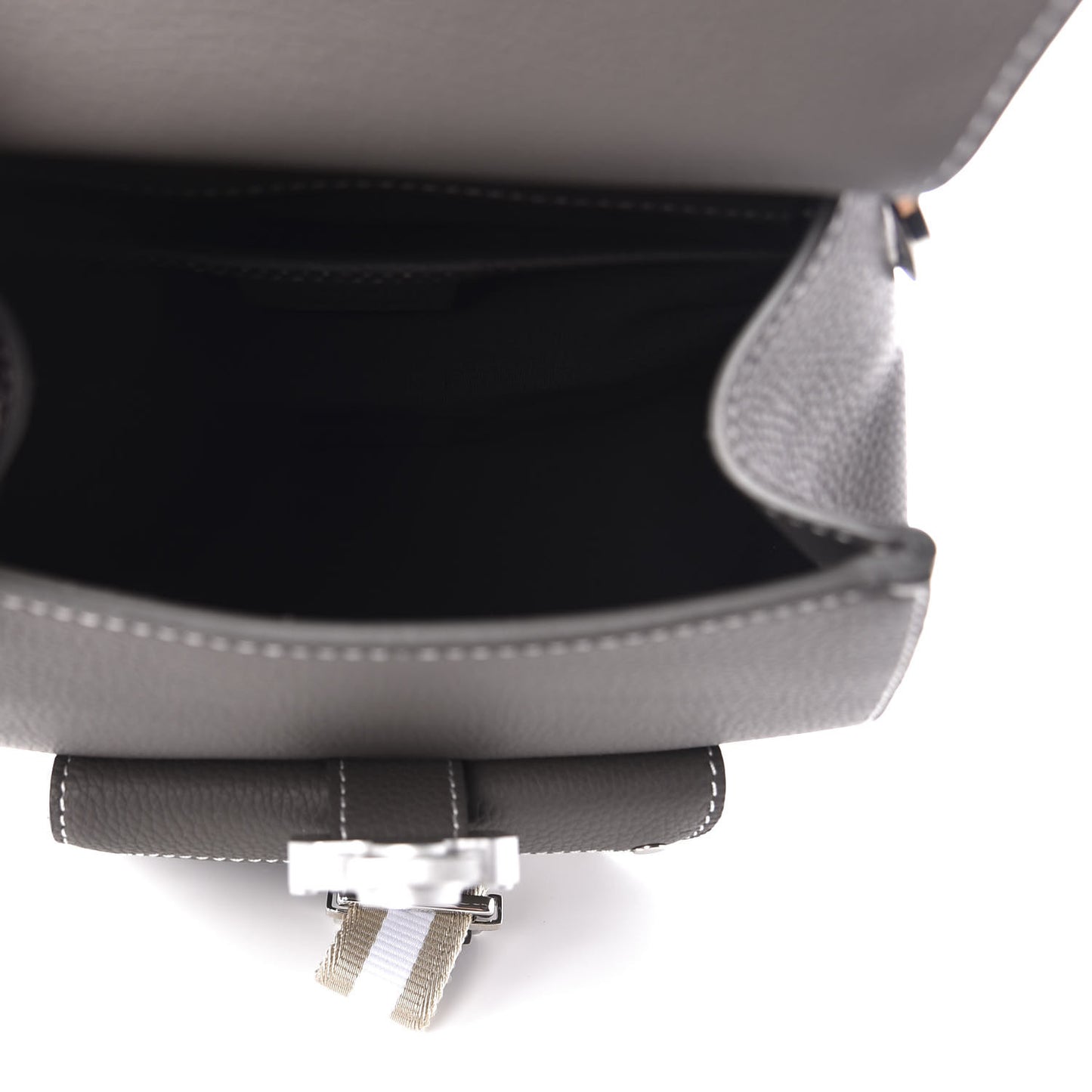 Grained Calfskin Mini Saddle Backpack Grey