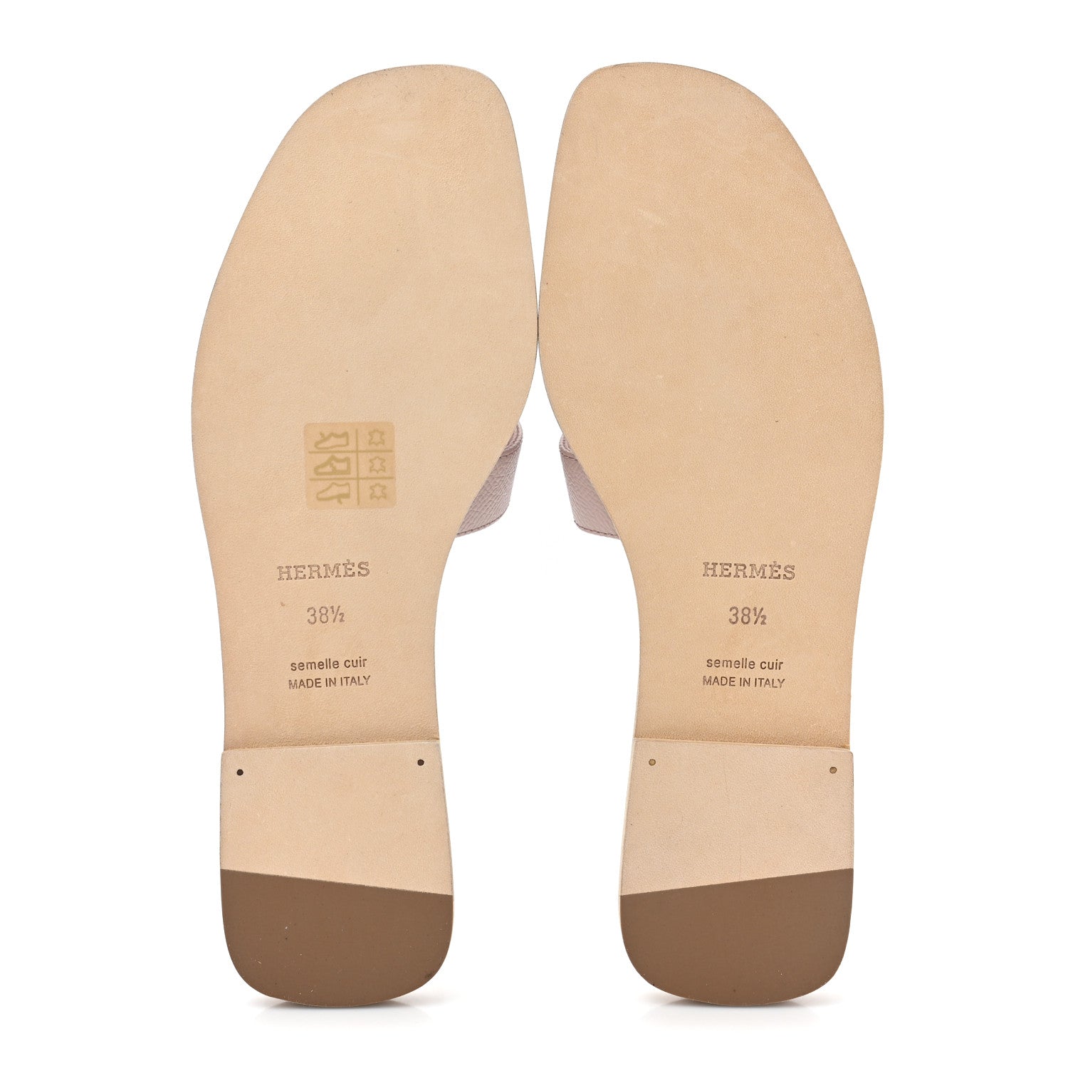 Hermes Epsom Oran Sandals 38.5 Rose Porcelaine 5 of 9