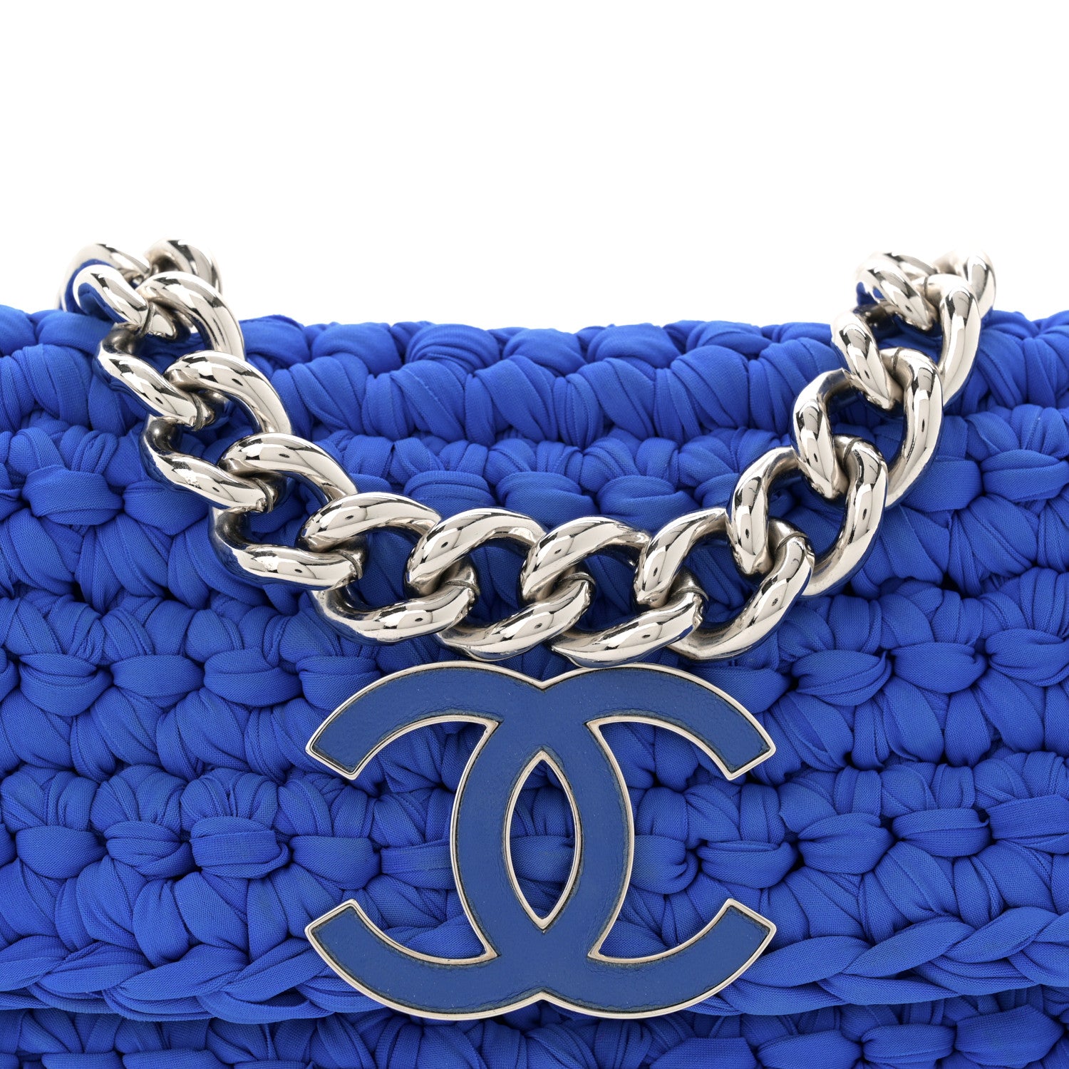 Chanel Crochet Fancy Single Flap Blue 8 of 12