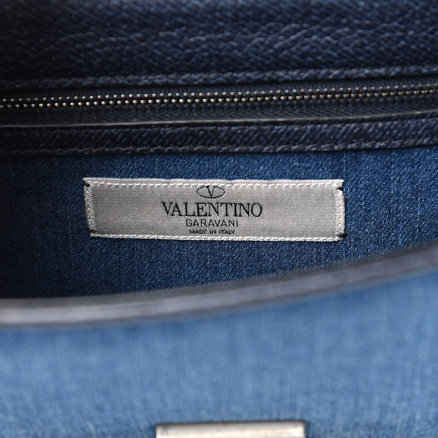 Denim Star Studded Small Lock Flap Blue