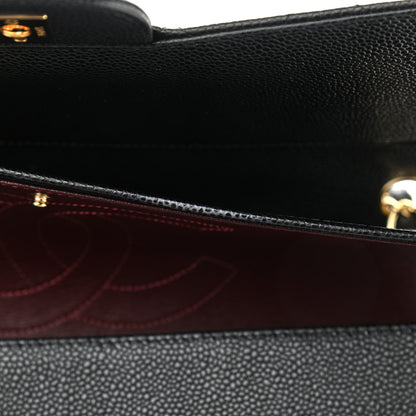 Chanel Caviar Quilted Jumbo Double Flap Black 13 of 14