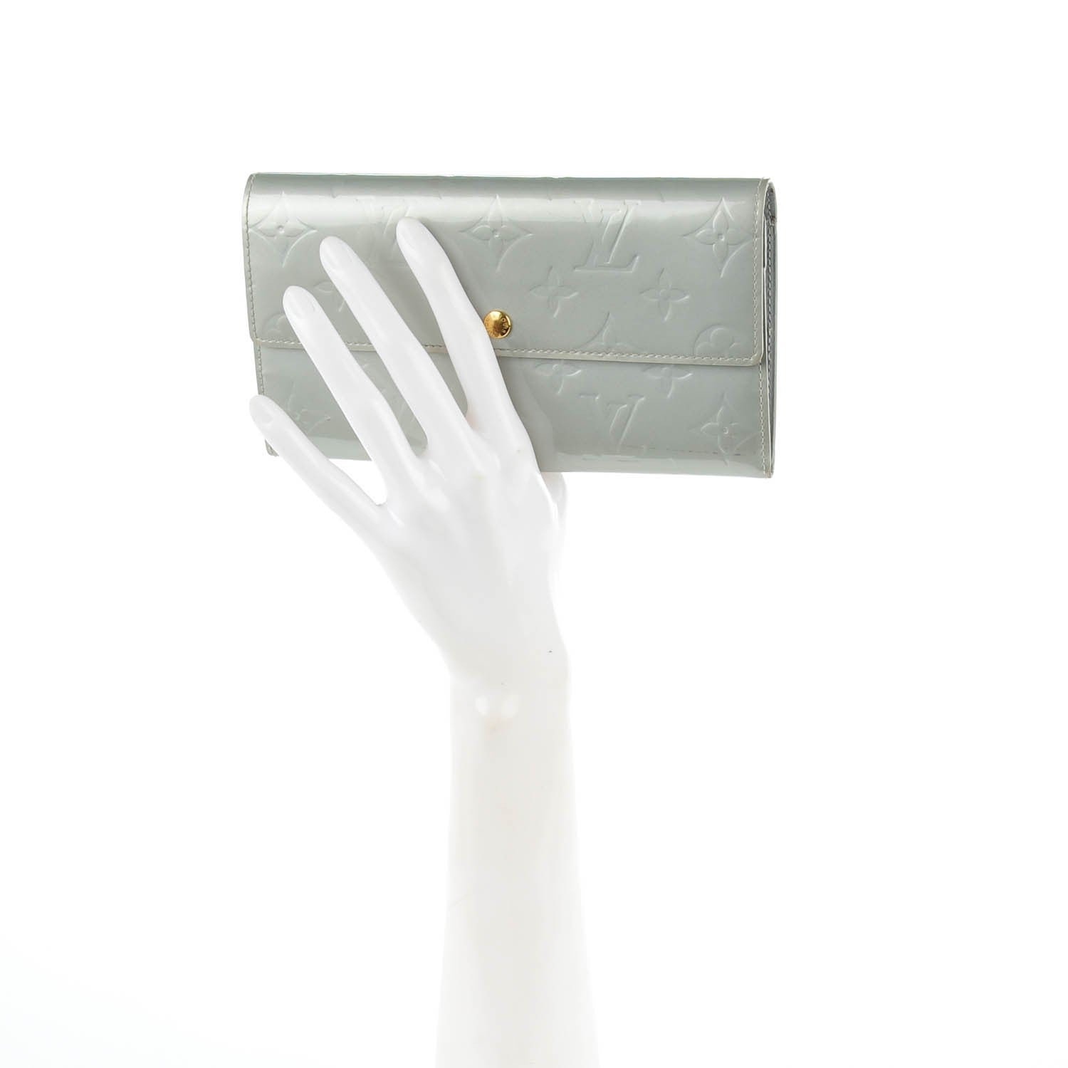 Louis Vuitton Vernis Sarah Wallet Silver 2 of 7