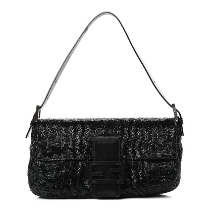Fendi Beaded Baguette Black 1 of 4
