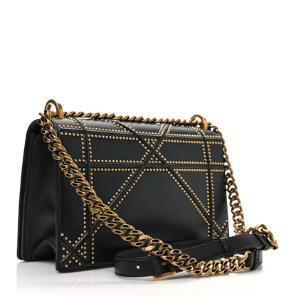 Christian Dior Lambskin Studded Medium Diorama Flap Bag Black 3 of 8