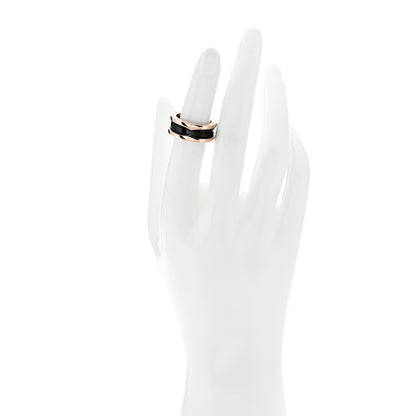 Bulgari 18K Rose Gold Black Ceramic B.Zero1 Two-Band Ring 51 5.75 2 of 4