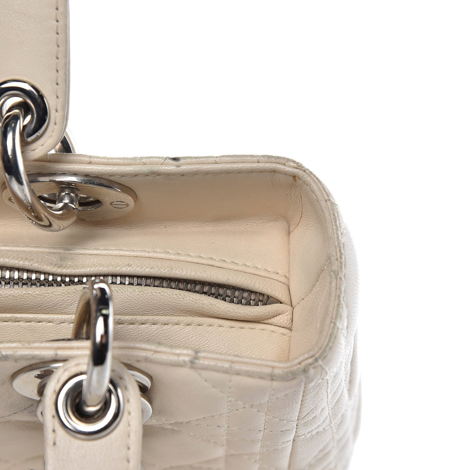 Christian Dior Lambskin Cannage Medium Lady Dior White 15 of 21