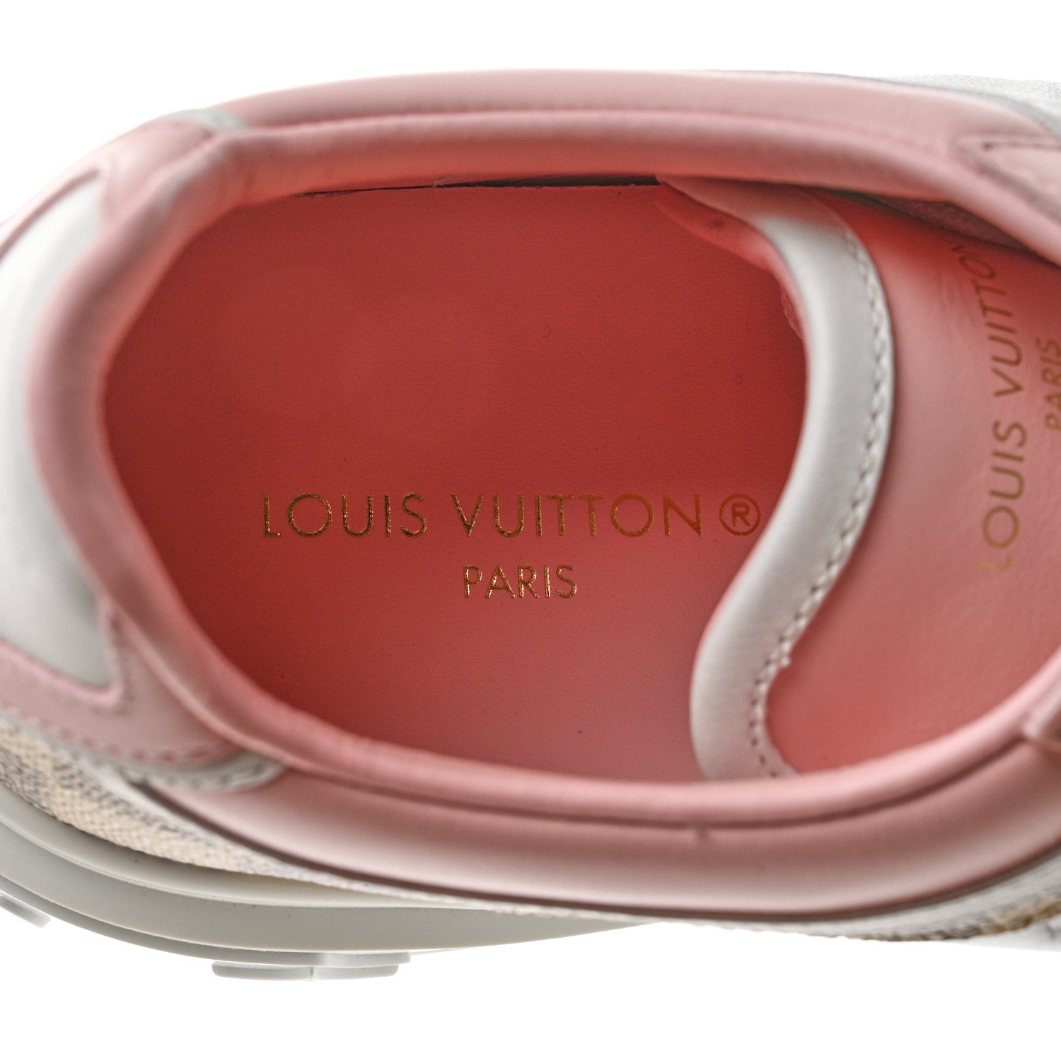 Louis Vuitton Monogram Embossed Calfskin Damier Azur Time Out Sneakers 38.5 Rose Clair Pink 7 of 8