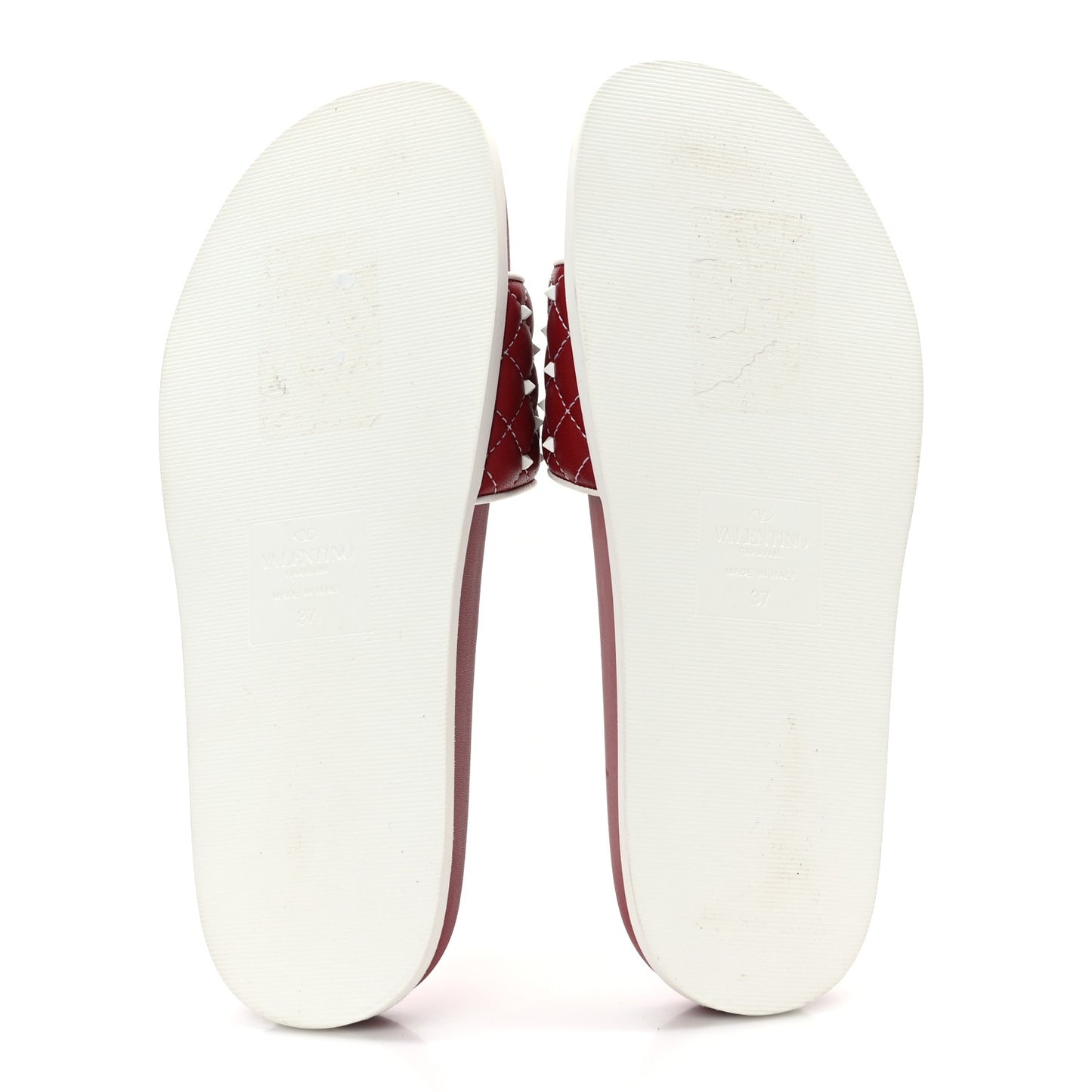 Nappa Free Rockstud Spike Slide Sandals 37 Rosso Valentino