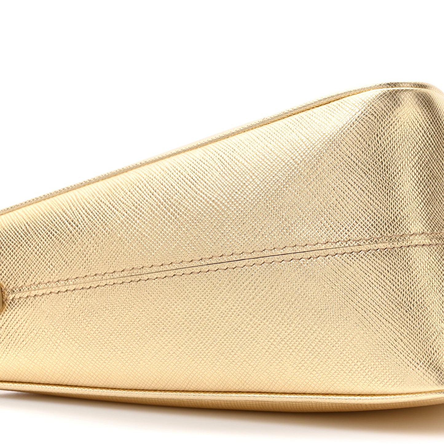 Saffiano Lux Triangle Shoulder Bag Platino