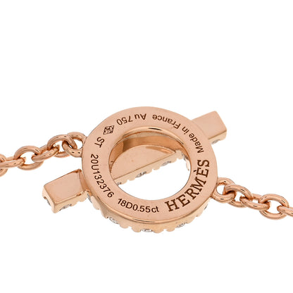Hermes 18K Rose Gold Diamond Finesse Bracelet ST 3 of 4
