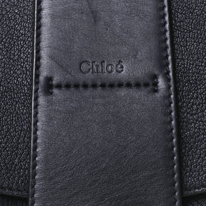 Chloe Grained Lambskin Calfskin Medium Lexa Shoulder Bag Navy 7 of 9