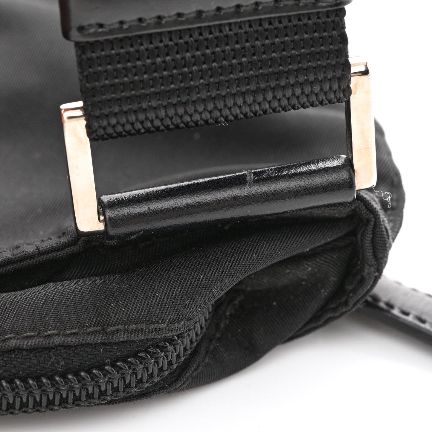 Nylon Flat Messenger Bag Black