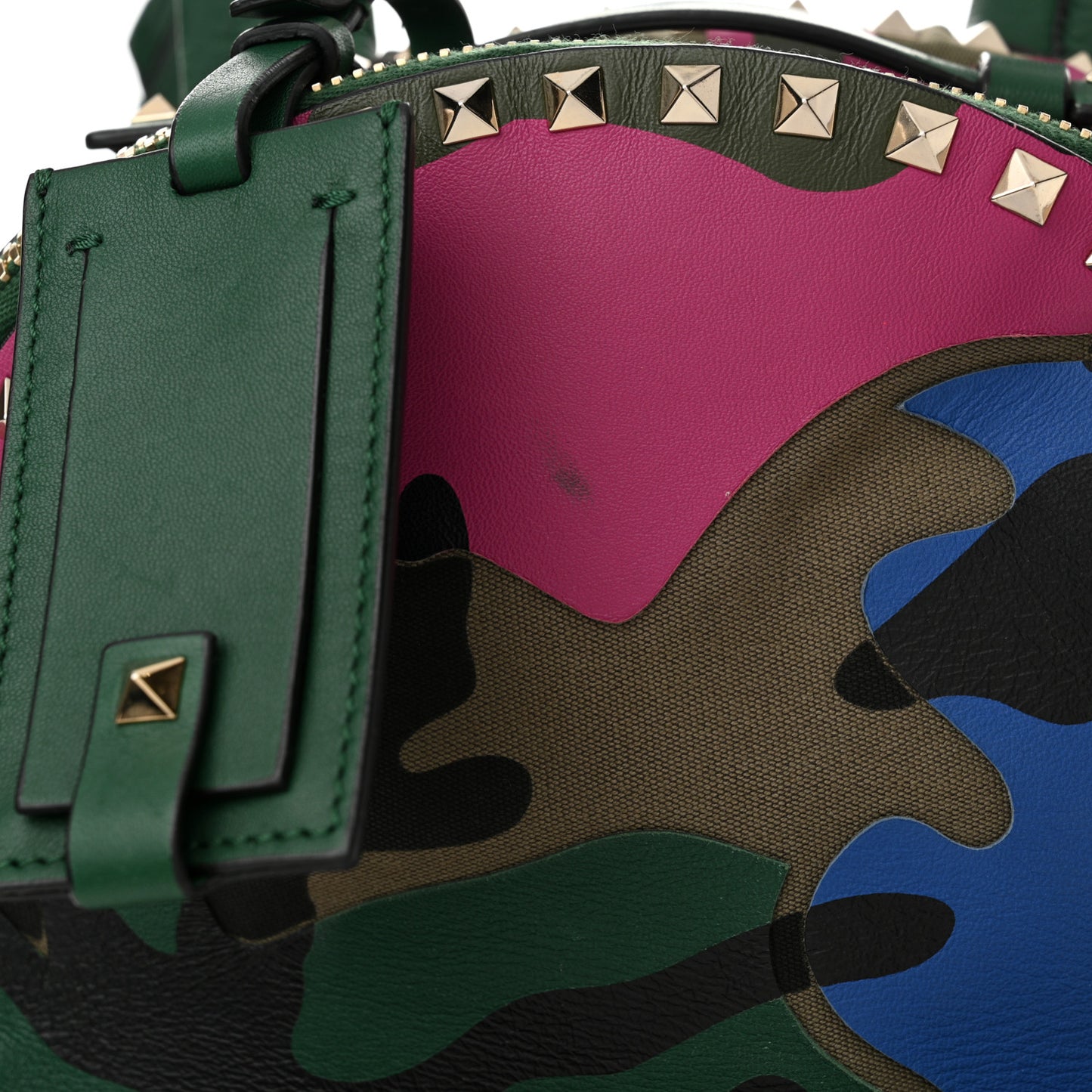 Nylon Calfskin Psychedelic Camouflage Medium Rockstud Backpack Multicolor
