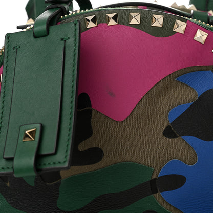 Valentino Garavani Nylon Calfskin Psychedelic Camouflage Medium Rockstud Backpack Multicolor 15 of 20