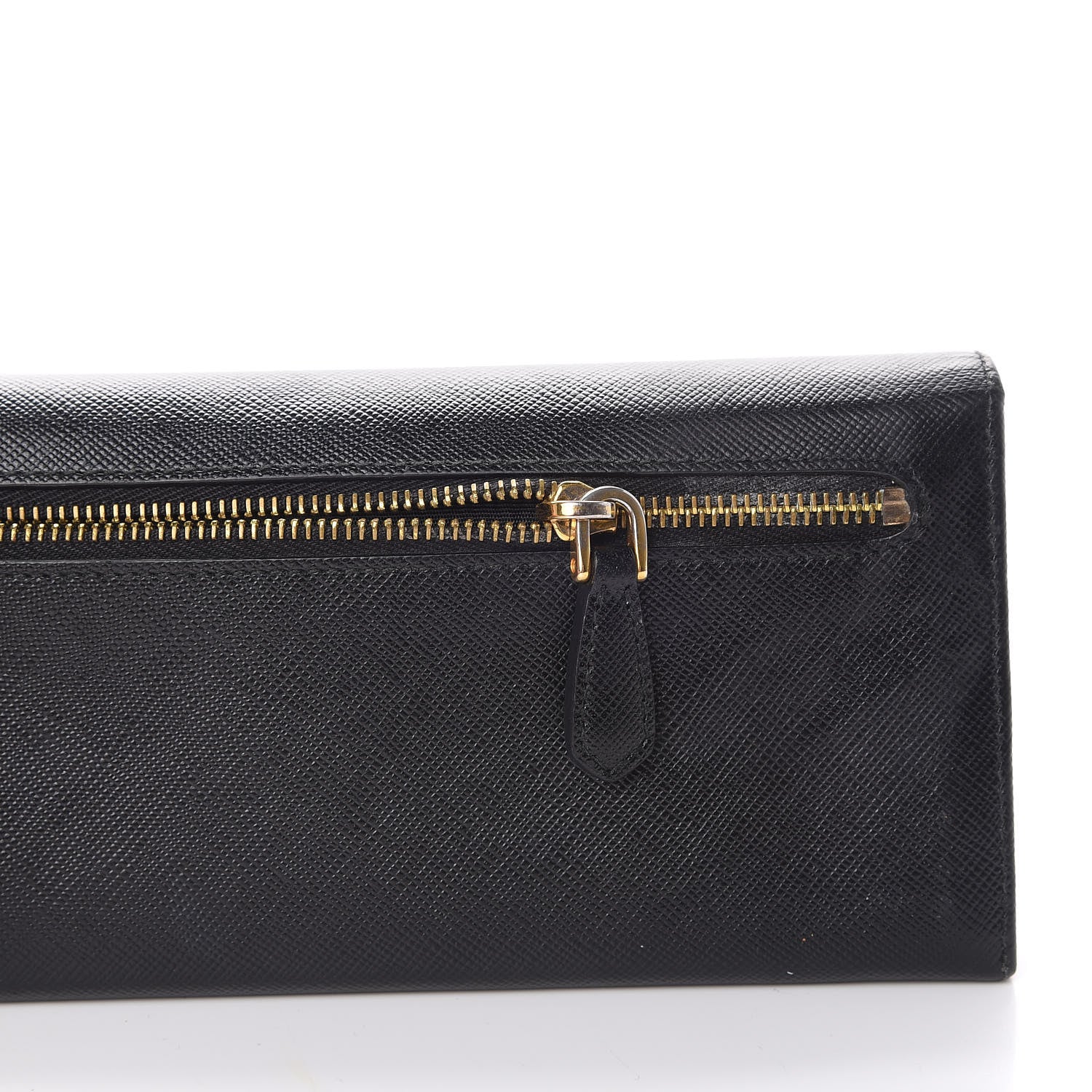 Prada Saffiano Metal Continental Flap Wallet Black 10 of 10