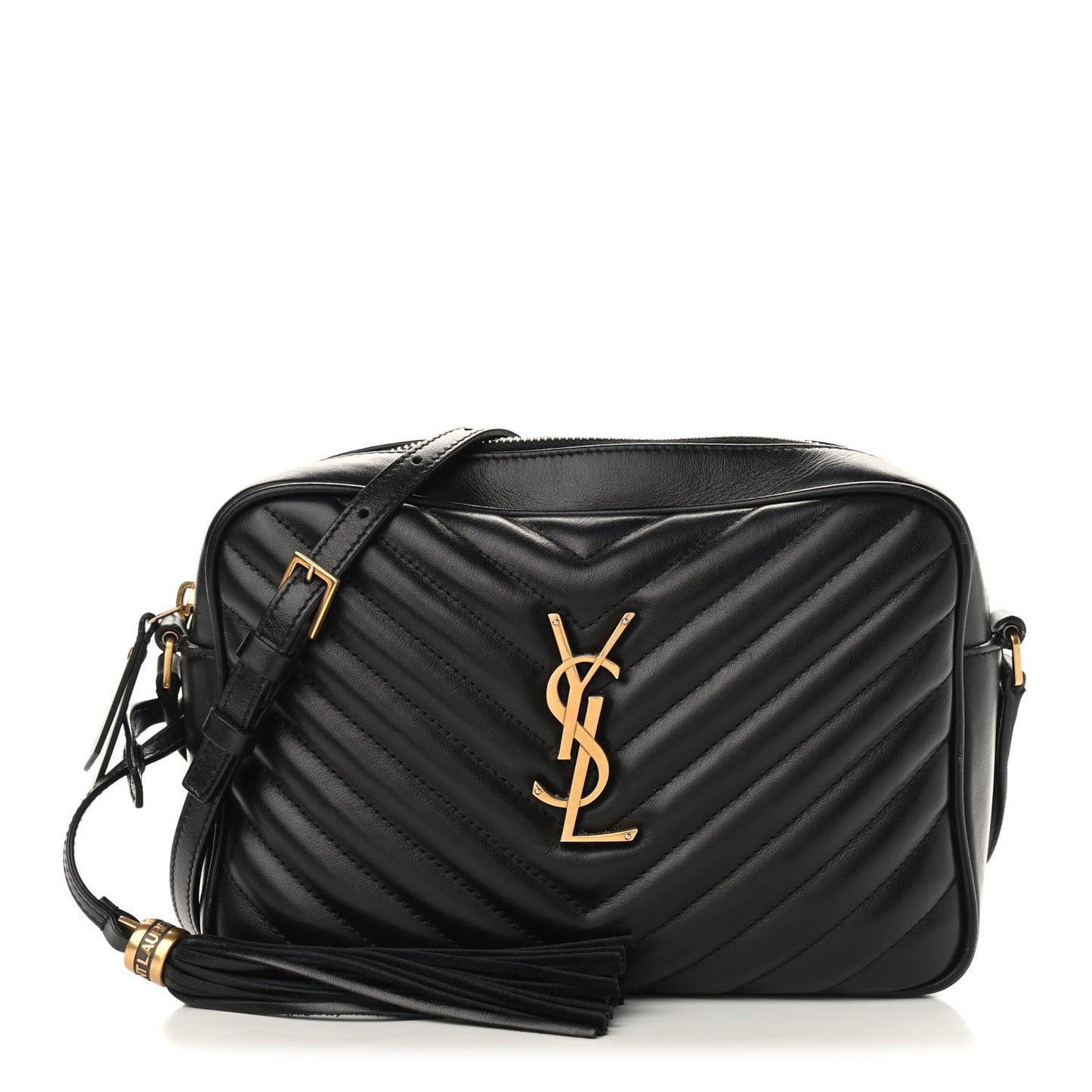Calfskin Matelasse Monogram Lou Camera Bag Black