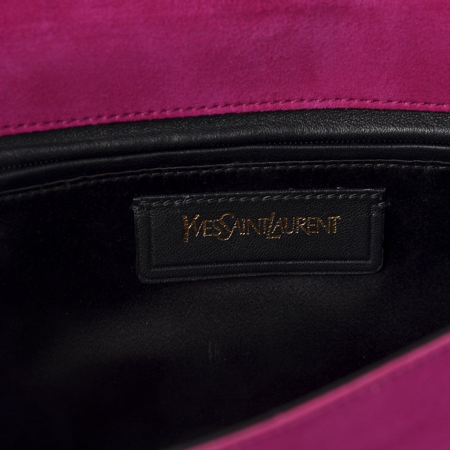 Suede Y Envelope Clutch Fuchsia