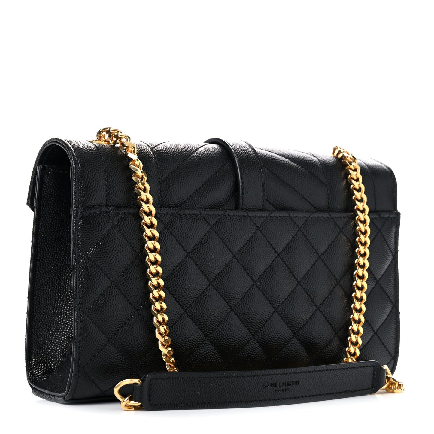 Grain De Poudre Textured Mixed Matelasse Triquilt Small Monogram Satchel Black