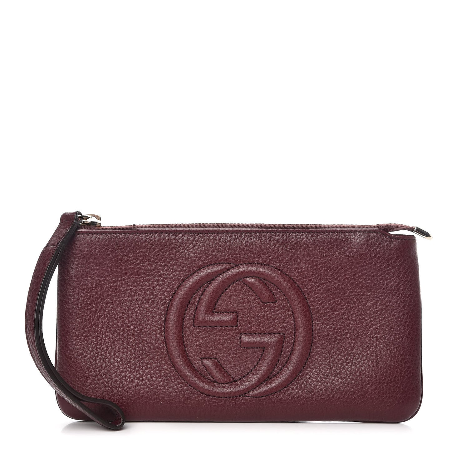 Pebbled Calfskin Soho Wristlet Scarlatto