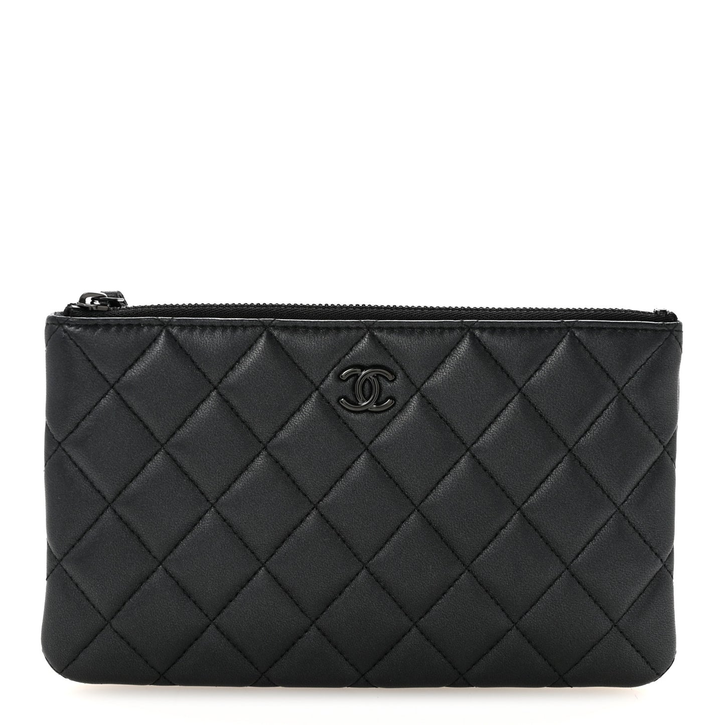 Pearly Lambskin Quilted Cosmetic Case So Black