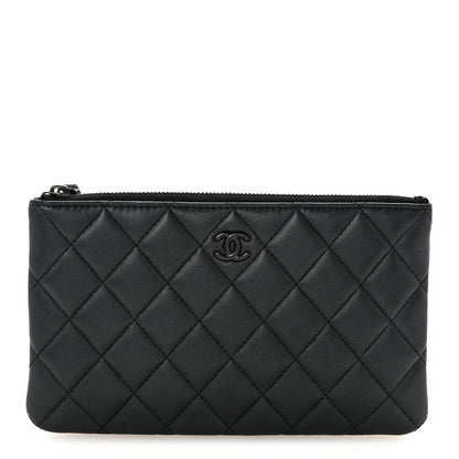 Chanel Pearly Lambskin Quilted Cosmetic Case So Black 1 of 7