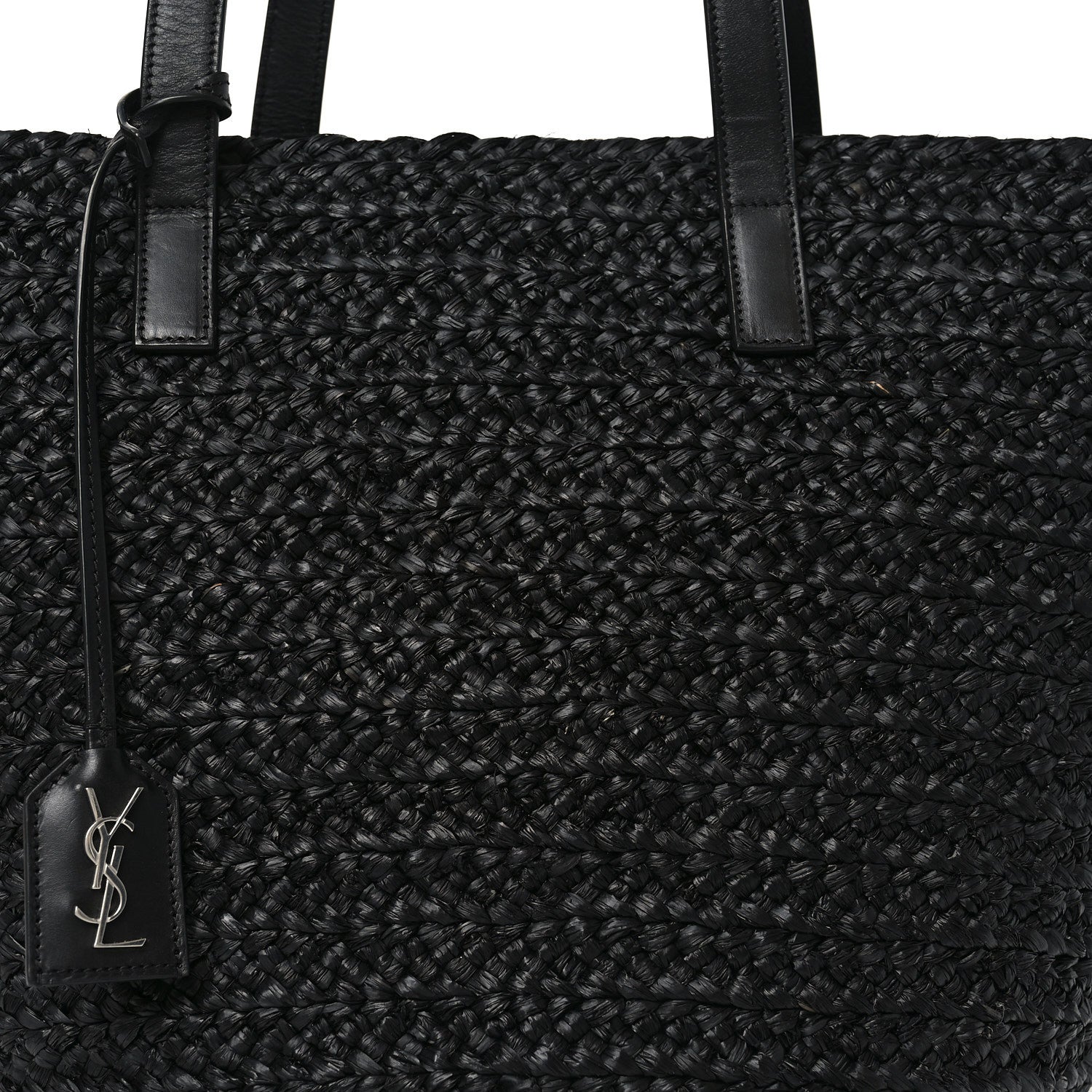 Saint Laurent Raffia Medium Panier Bag Black 6 of 10
