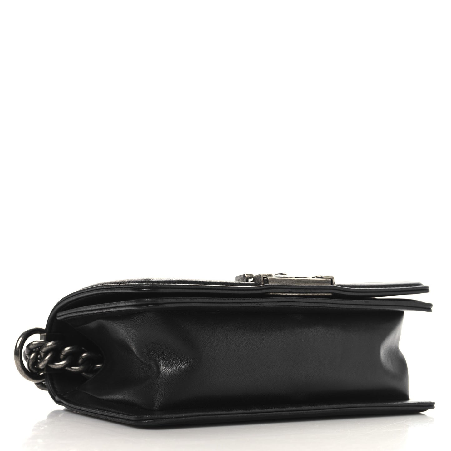 Lambskin Quilted Small Boy Flap Black