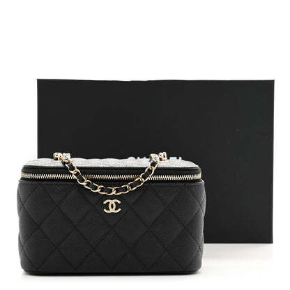 Chanel Caviar Quilted Small Tiny CC Vanity Case With Chain Black 11 of 11