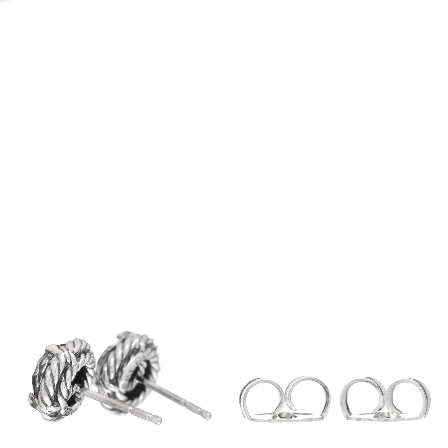 David Yurman Sterling Silver Black Orchid 8mm Chatelaine Earrings 3 of 4