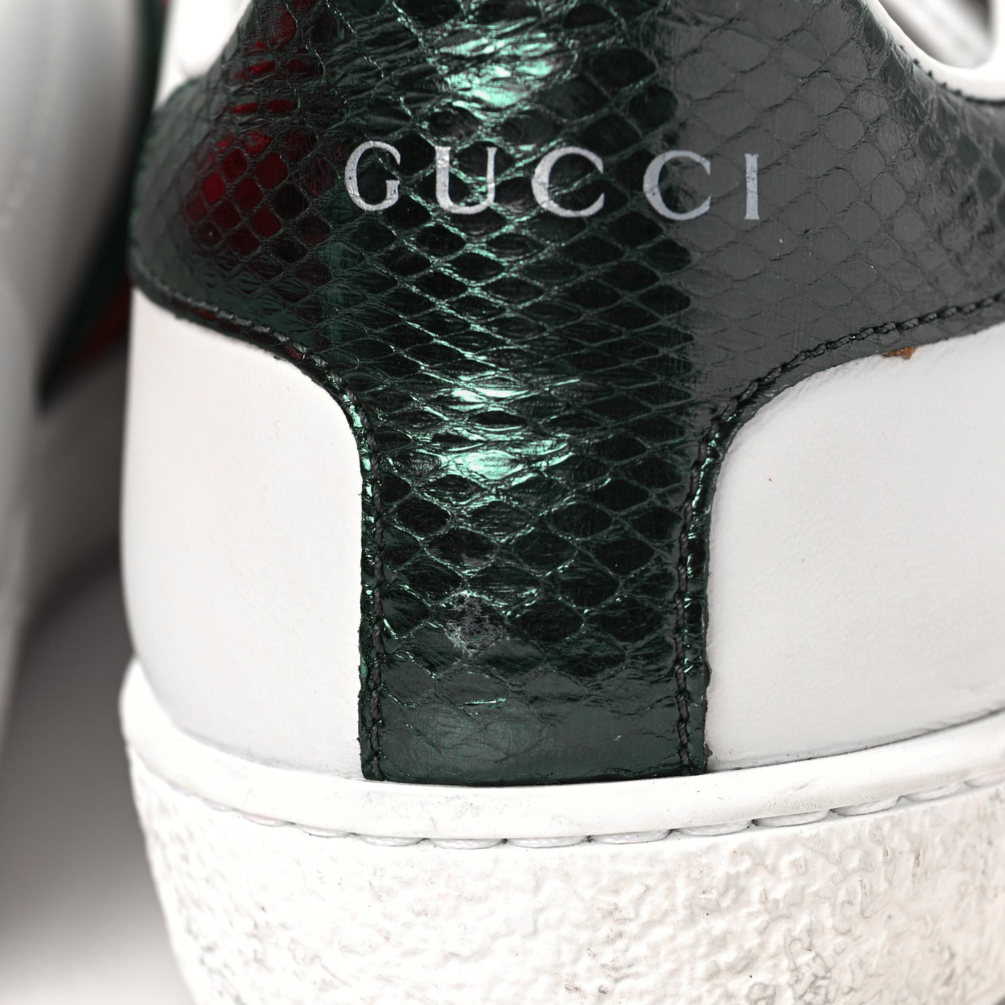 Calfskin Ayers Bee Embroidered Womens Ace Sneakers 38 White Green