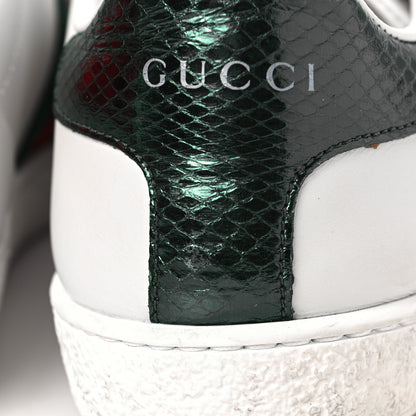 Gucci Calfskin Ayers Bee Embroidered Womens Ace Sneakers 38 White Green 8 of 9