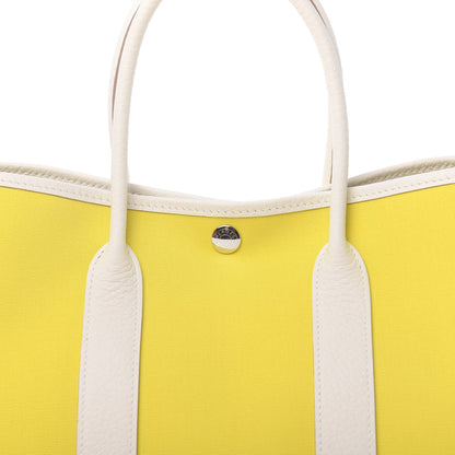 Hermes Toile Officier Vache Country Garden Party 30 TPM Lime White 8 of 11
