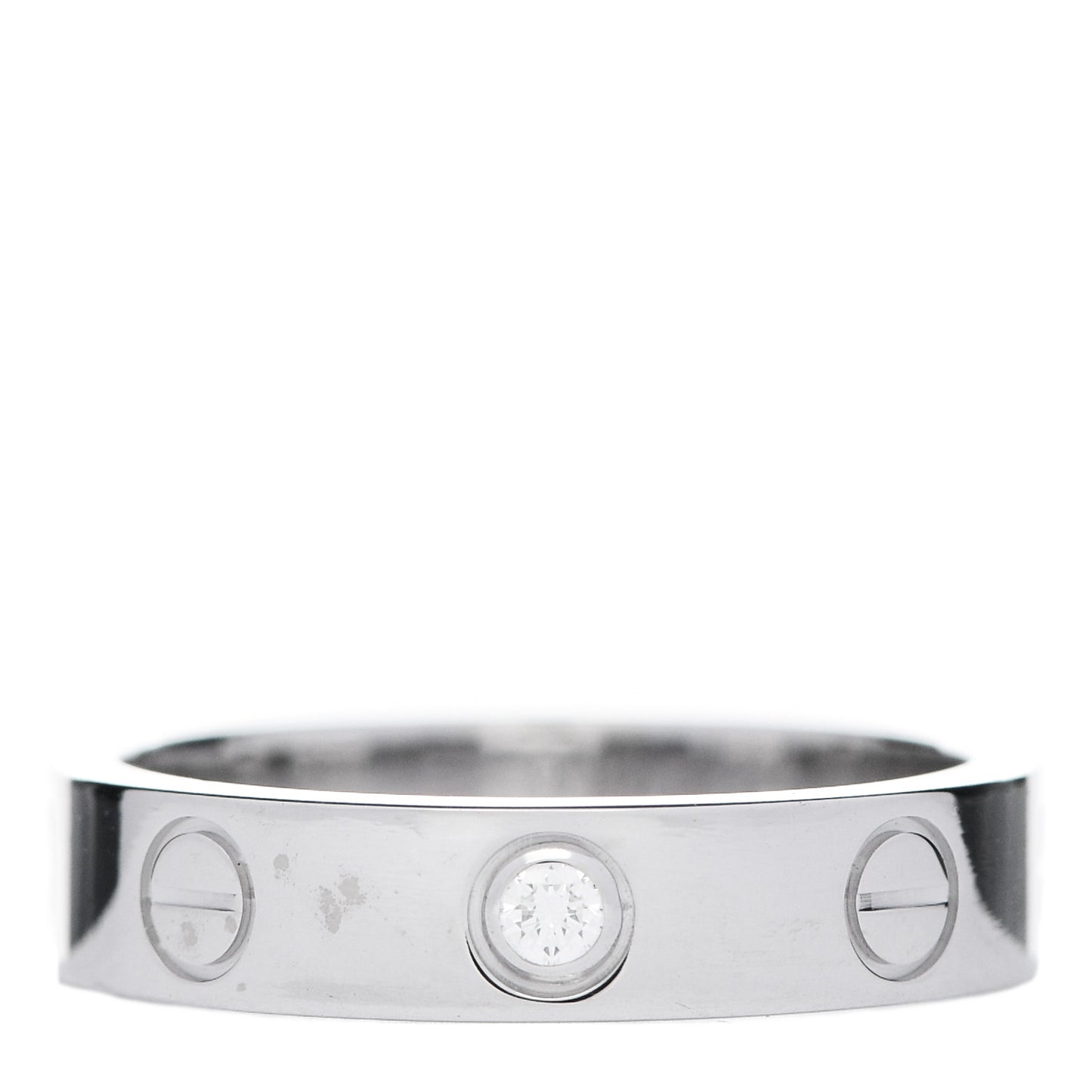 18K White Gold Diamond 4mm LOVE Wedding Band Ring 47 4