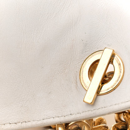 Versace Patent Quilted Medusa Chain Shoulder Bag White 15 of 17
